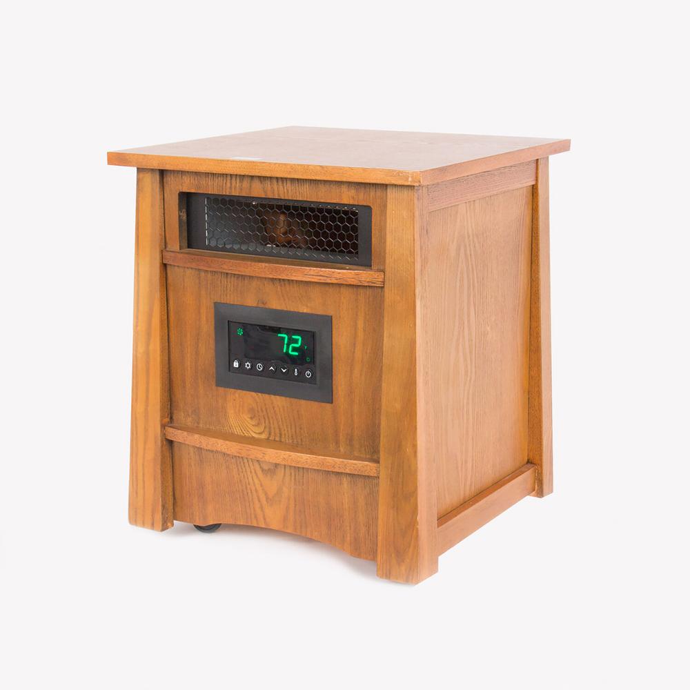 8 Element IR Heater Wood Cabinet